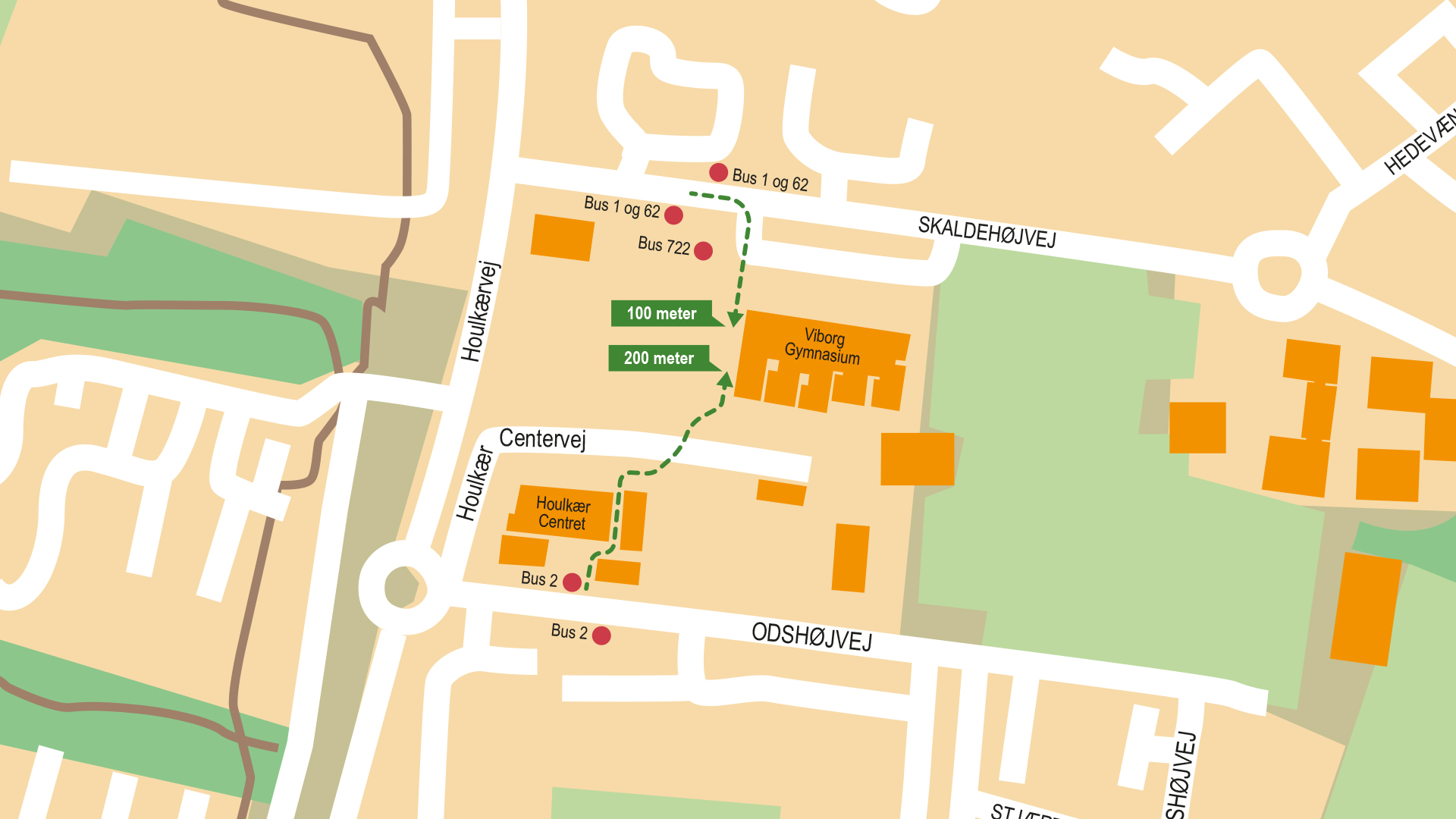 Viborg Gymnasium kort over bus